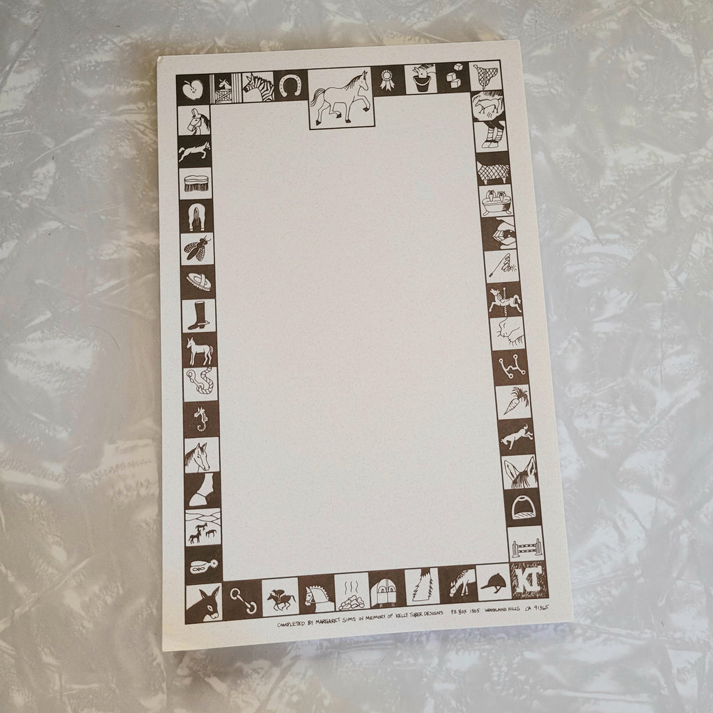 Kelly Tuber Designs Equestrian Notepad