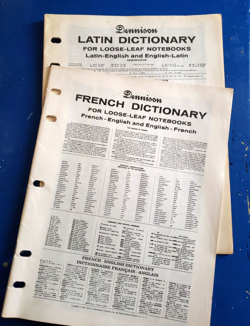Vintage 1960s Dennison Binder Dictionaries Duo