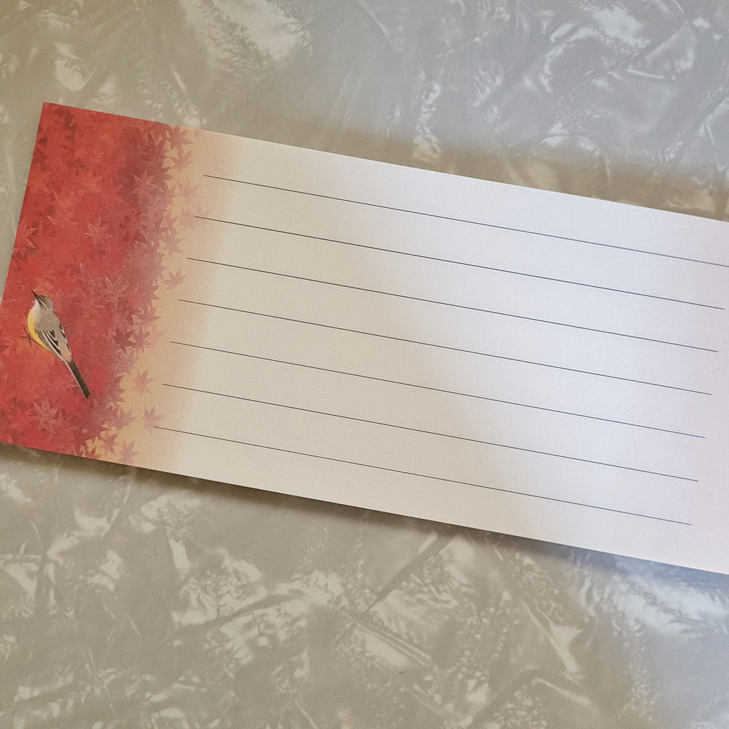 Robin in Autumn Leaves Japanese Stationery