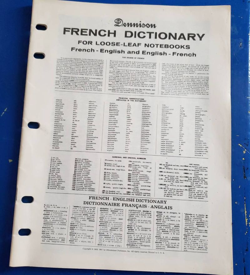 Vintage 1960s Dennison Binder Dictionaries Duo