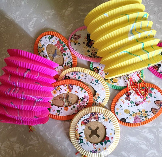 Vintage Chinese Paper Lanterns, Assorted Set of 8