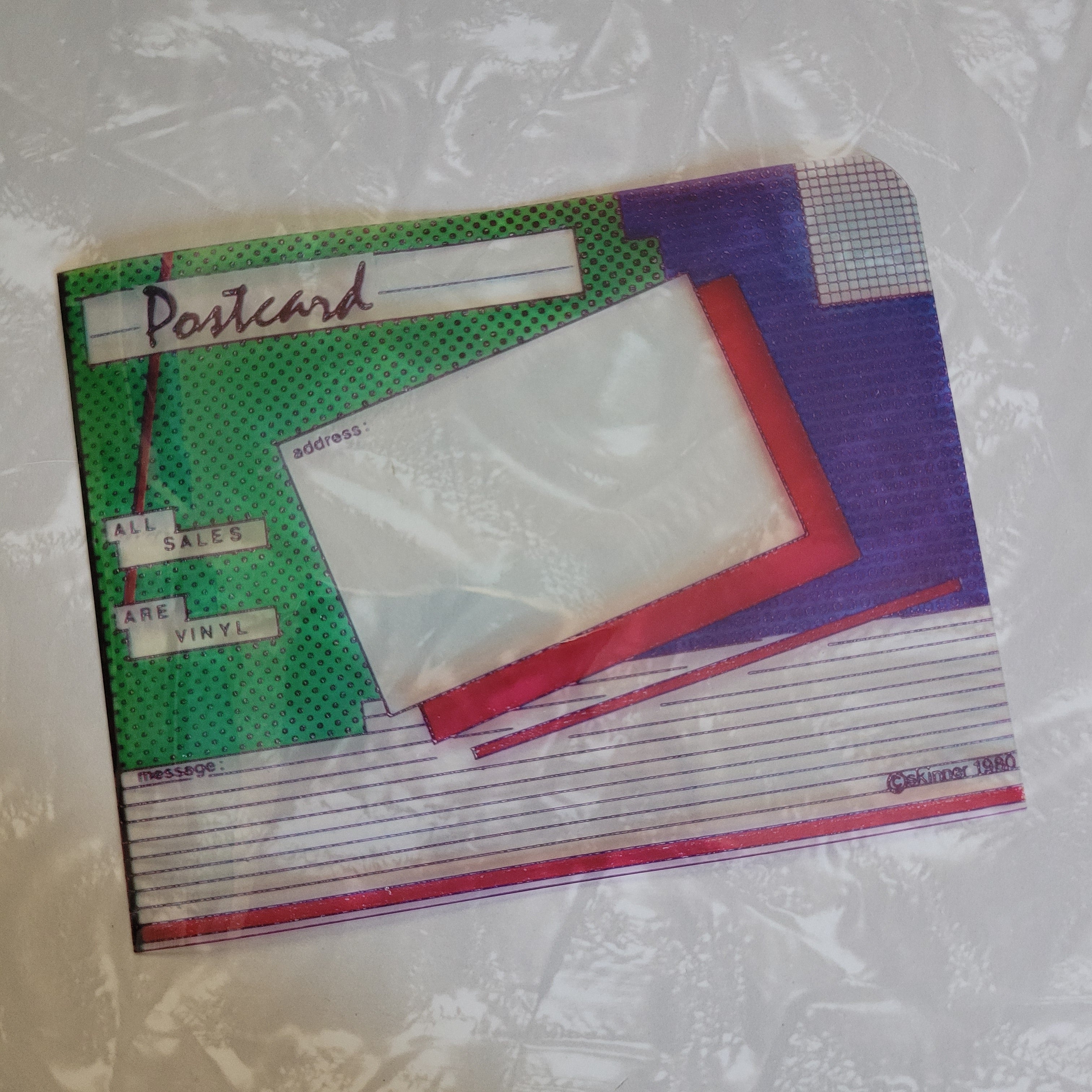 'All Sales are Vinyl' Clear Graphic Postcards
